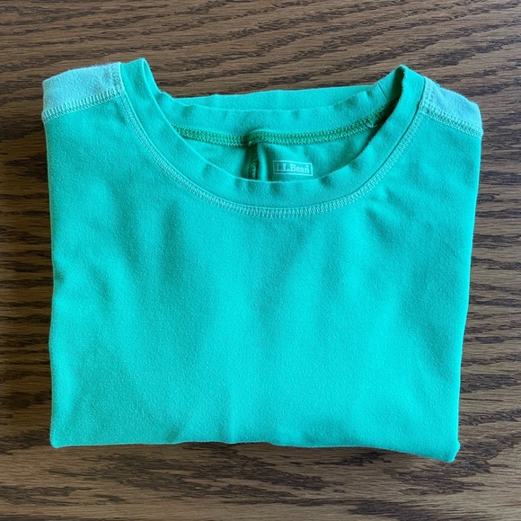 L.L. Bean Green Pima Cotton Crew Neck Top Size XS - Picture 10 of 10